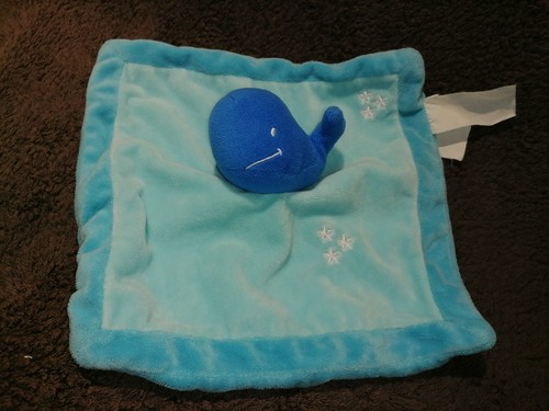 Doudou plat baleine - , bleue