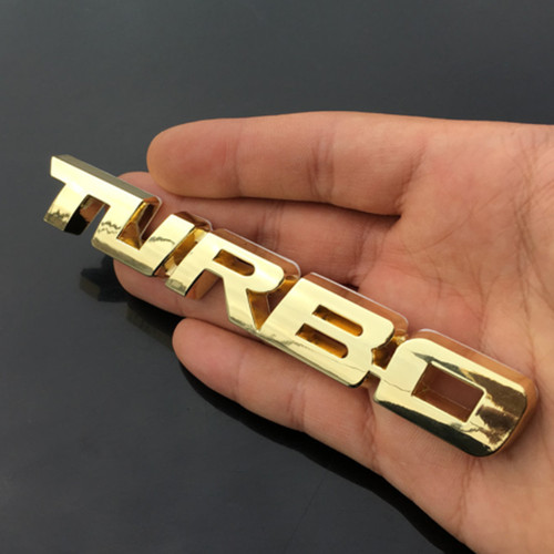 Gold turbo logo car sticker - gold,