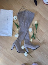 Cuissardes À Talon de couleur gris clair Stuart Weitzman