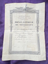 Armée de l'air : Brevet de mécanicien radiotélégraphiste 1939