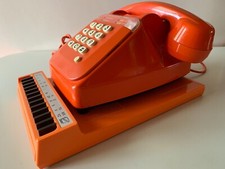 ANCIEN TELEPHONE SOCOTEL - VINTAGE - ORANGE - SPACE AGE + BLOC NOTES ARLAC