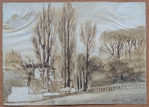 1913 lavis encre dessin - lavis,