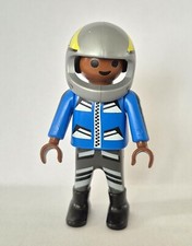 Enfant pilote moto bleu - pilote,