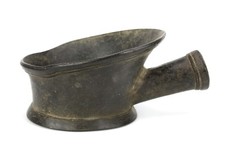 Ancien Birman Bronze Soie Fer, 19th Siècle Burma Original 1.7kg. 21cm Longueur