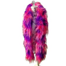 Écharpe Cerise Rose Et Violet 75mm Doux Pile Fluffy Épais Chaud Écharpe D'Hiver