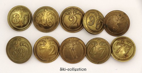Lot boutons régiments - lot, 10