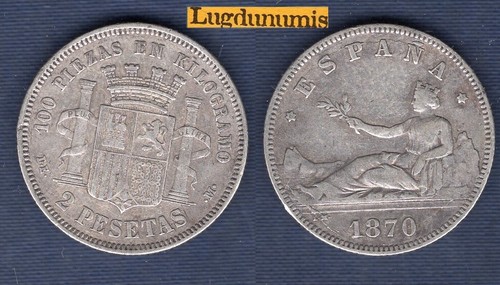 Espagne pesetas 1870 - espagne, argent