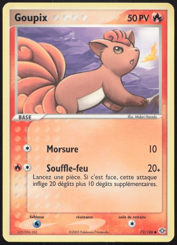 Carte pokémon goupix 106 - carte, 72/106