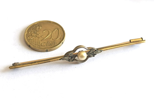 Broche oria plaqué perle - plaqué, or