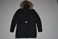 Authentique RUDSAK Hommes Stefano Veste Parka avec Fourrure Bord Tout Noir Neuf