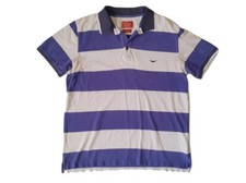Polo homme RM Williams 100 % coton coupe régulière bleu et blanc - taille L