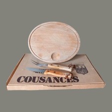 6 assiettes en Bois Cousances/le creuset . Steack Barbecue 