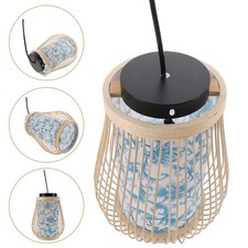 1pc personnalité chic zen lustre bambou suspendu plafonnier lampe brun clair