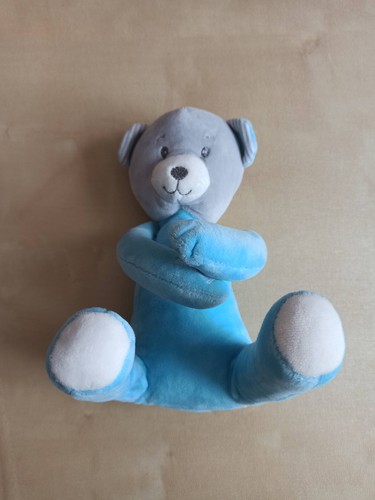 Doudou ours bleu gris - tom, &
