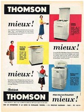 PUBLICITE ADVERTISING  1955   THOMSON   lave linge éléctroménager