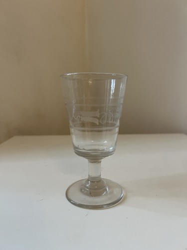 Ancien verre pied décor - ancien, à