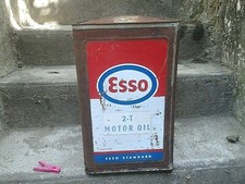 ancien bidon huile 20L ESSO 2T