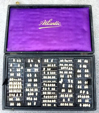 c. 1910 - CABINET DE CURIOSITE ANCIEN GRANDE MALETTE DENTISTE PROTHESE MEDECINE