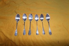 LOT 6 CUILLERES A CAFE, DESSERT EN ARGENT ? OU METAL ARGENTE, POINCON, H. SPYROU