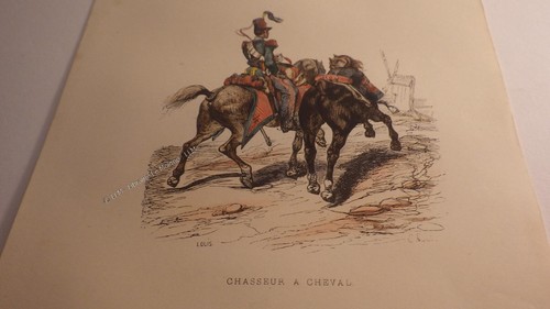 1850 chasseur cheval gravure - ,