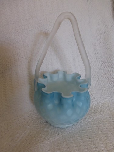 Ancien panier corbeille bleu - ancien,