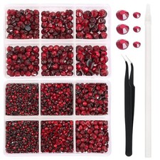 Lot de 6 600 strass rouges