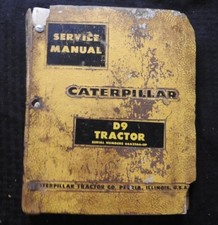 Véritable 1962-66 CATERPILLAR D9 D 9 Crawler Tracteur Service Réparation Manuel
