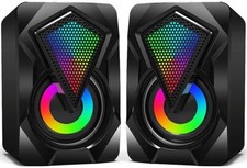 Mini Haut Parleur PCRGB Enceinte PC USB 2.0 Système de Stéréo Gaming Haut-par...
