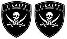 2 STICKERS AUTOCOLLANT PIRATE