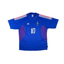 Maillot football vintage Equipe de France #10 Zidane domicile saison 2002-2003