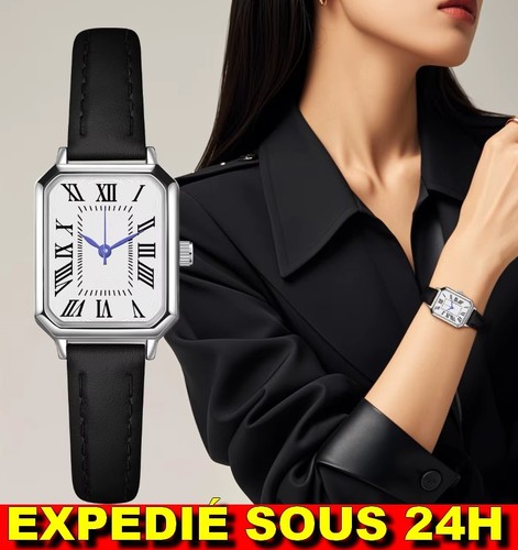 Montre femme quartz cuir noire - montre,