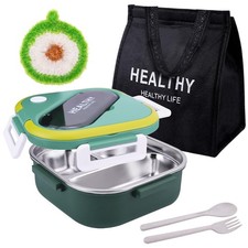 Lunch box bento avec couverts lunch box 1300 ml avec compartiment inox lunch ...