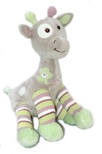 Doudou Girafe mauve et vert