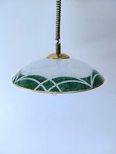 SUSPENSION VERRE  MONTE Et  BAISSE Ø 50 - ANNÉES 80 ITALIENNE  LUSTRE  