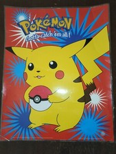 Affiche Poster plastifiée Pokémon Pikachu retro set de bas Gotta catch 'em all