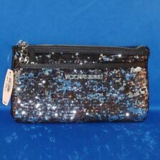 Victoria's Secret - Black & Silver Sequin Clutch Purse - NEW