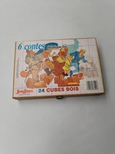 6 Contes Il Était Une Fois Jeujura 24 Cubes Bois Jeux Jeu Puzzle Eveil