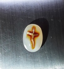 Croix, pierre 100% Naturel. UNIQUE et RARE Cabochon Agate d'Indonésie 12,65 cts.