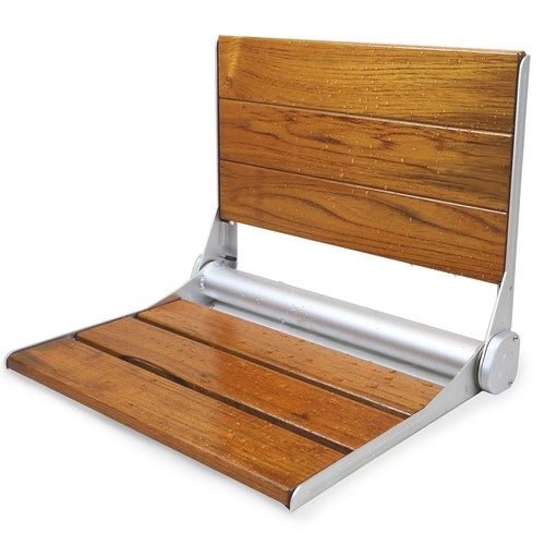Folding teak wood shower - wood,
