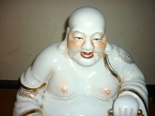 Ancien bouddha porcelaine 31cm - ancien,