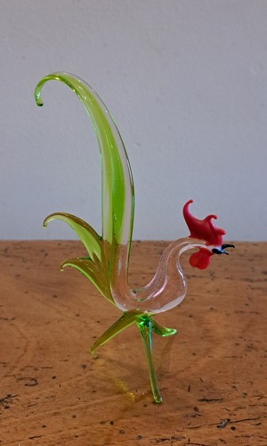 Beau coq verre soufflé - coq,