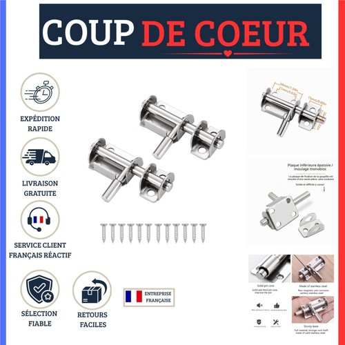 Loquet porte coulissante inox