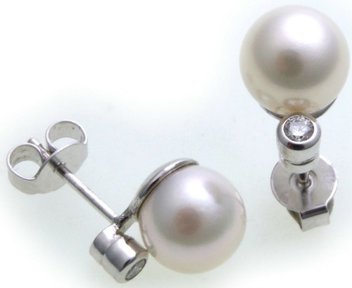 Boucles oreilles or - or, blanc