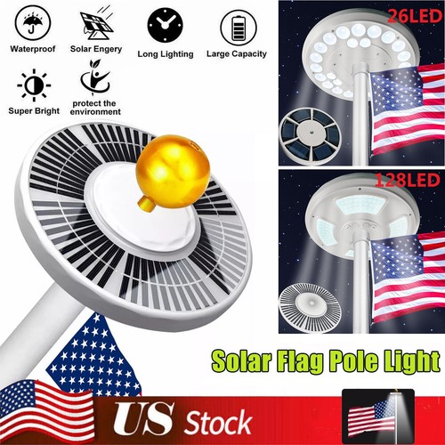 Solar powered flag pole - pole, light