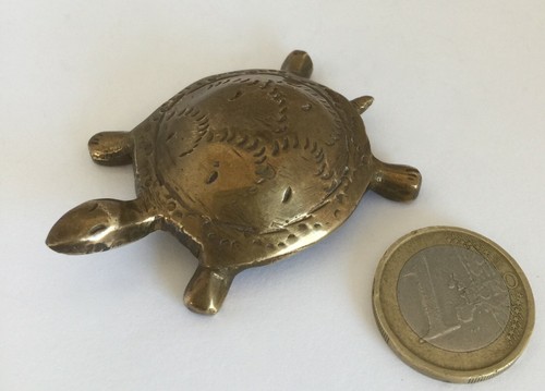 Tortue bronze patine doree - tortue, doree/