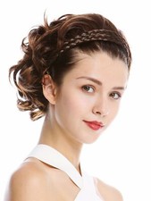 Demi-Perruque Postiche Noble Tressé Serre-Tête Longueur De L'Épaule Châtaigne