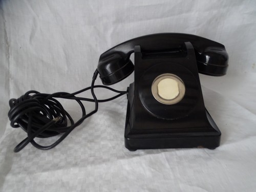 Ancien telephone noir - noir, bakelite