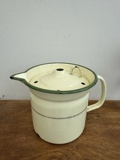 Grande bouilloire vintage à lait avec couvercle anti monte lait en tôle émaillée