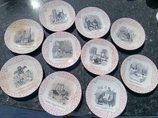 10 Assiettes Sarreguemines Perse Rouge Chats