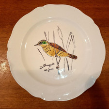 ASSIETTE ANCIENNE GIEN OISEAU